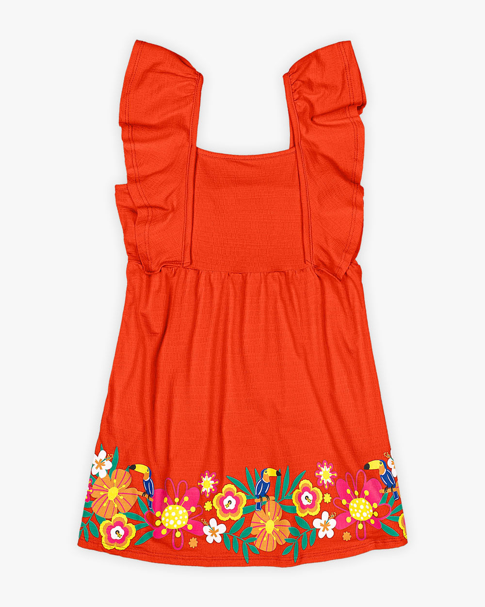 Vestido Infantil em Viscose com Estampa na Barra - Kely Kety - Carrot