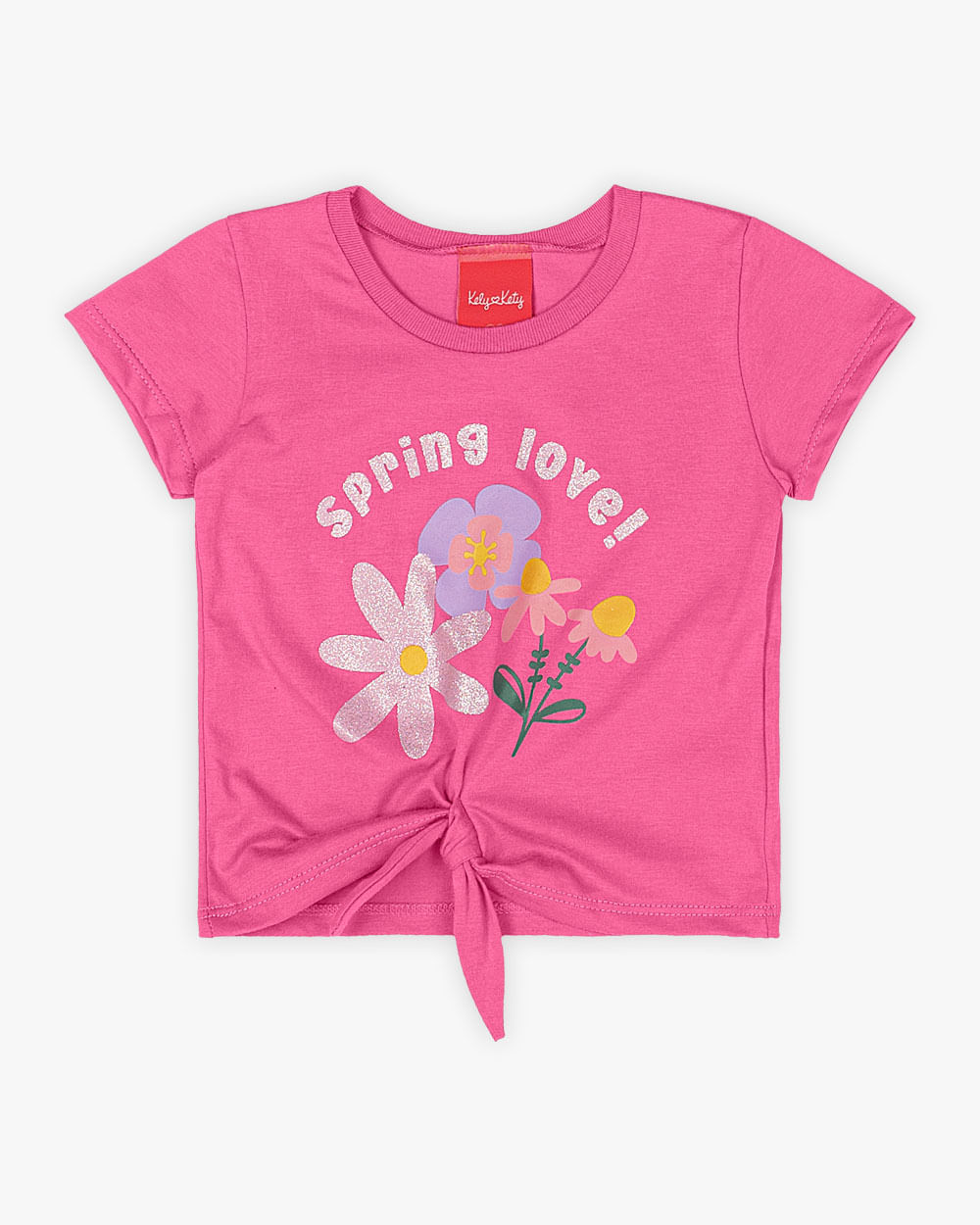 Blusa Infantil com Amarração Estampa Flores- Kely Kety - Blossom