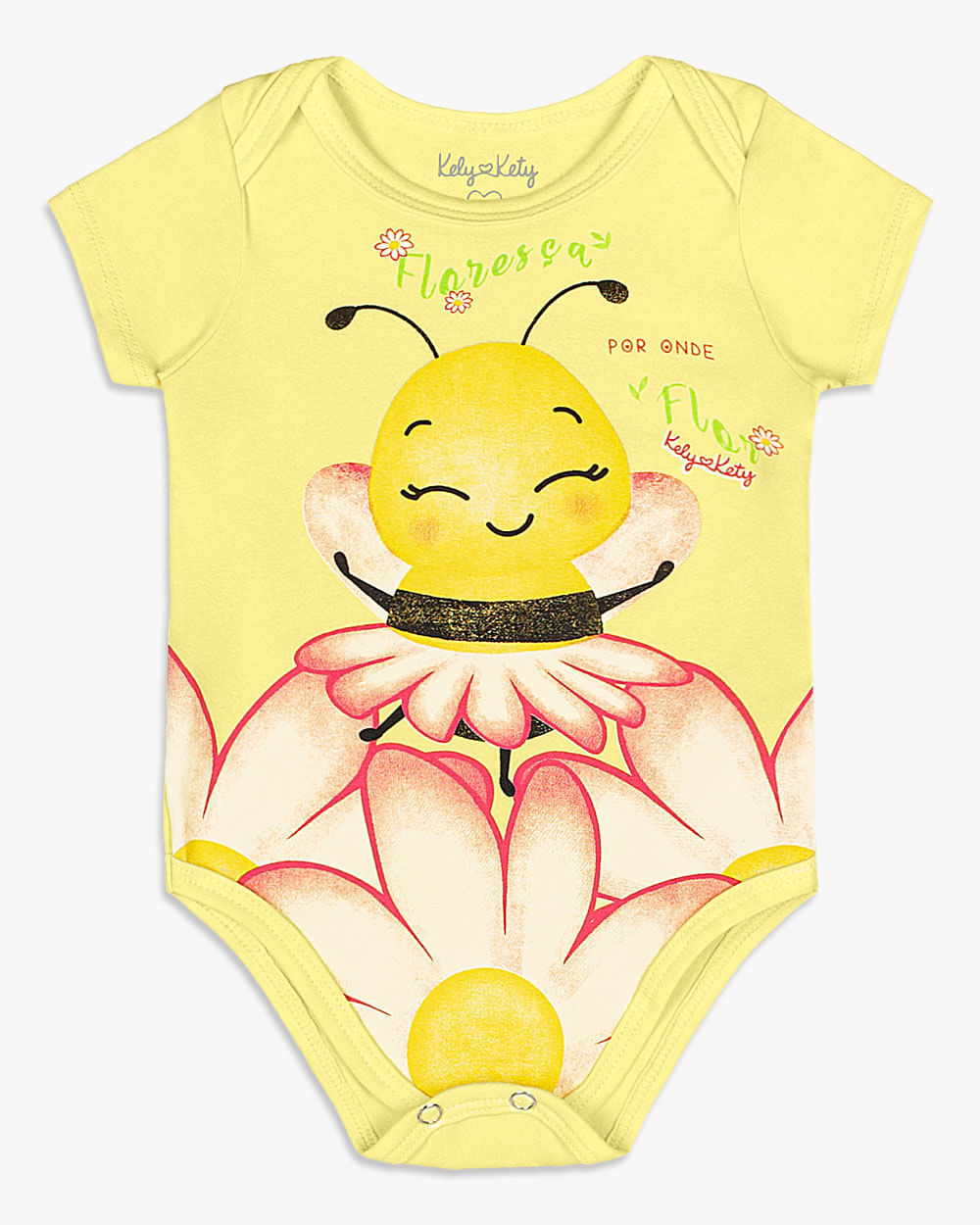 Body Bebê Menina em Cotton com Estampa - Kely Kety -Pinacolada