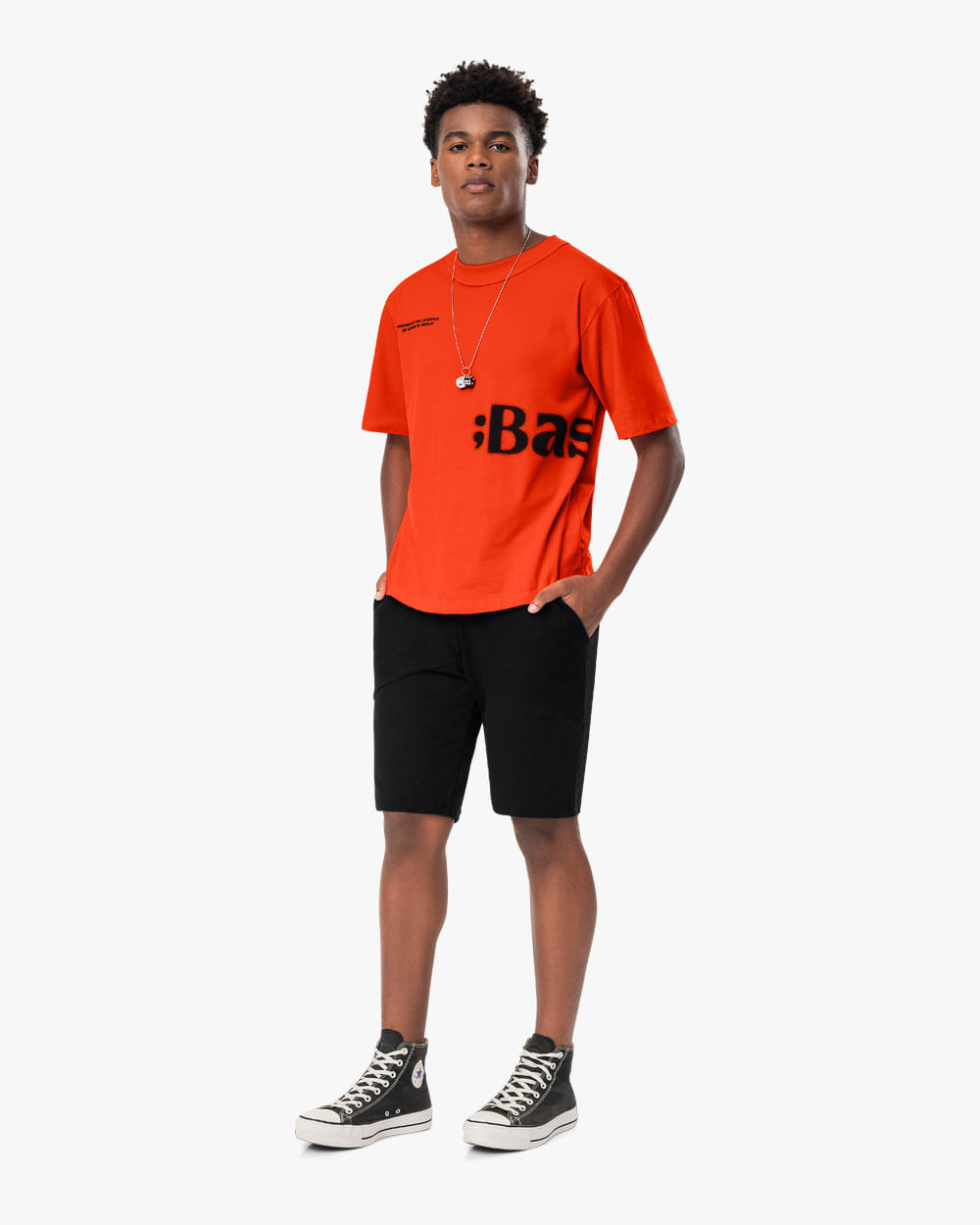 Camiseta Masculina Juvenil Oversize em Meia Malha - BaseD - Carrot