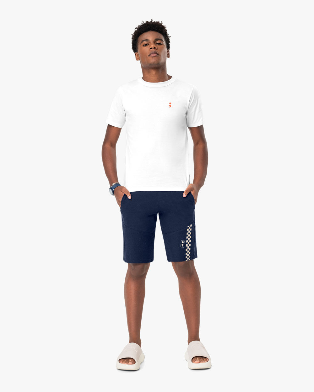 Camiseta Juvenil Masculina com Estampa Costas - BaseD - Branco