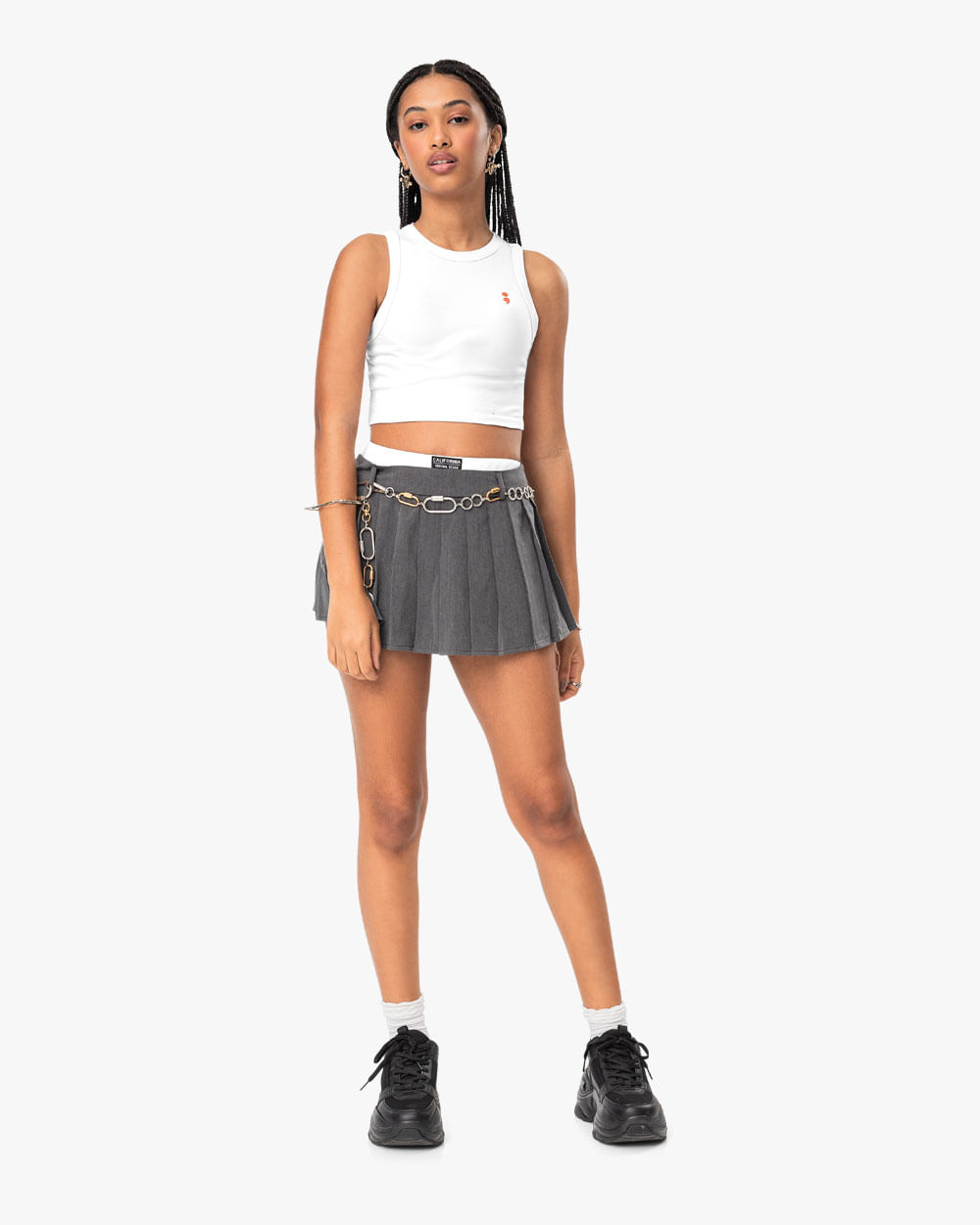 Regata Cropped Juvenil em Cotton - BaseD - Branco