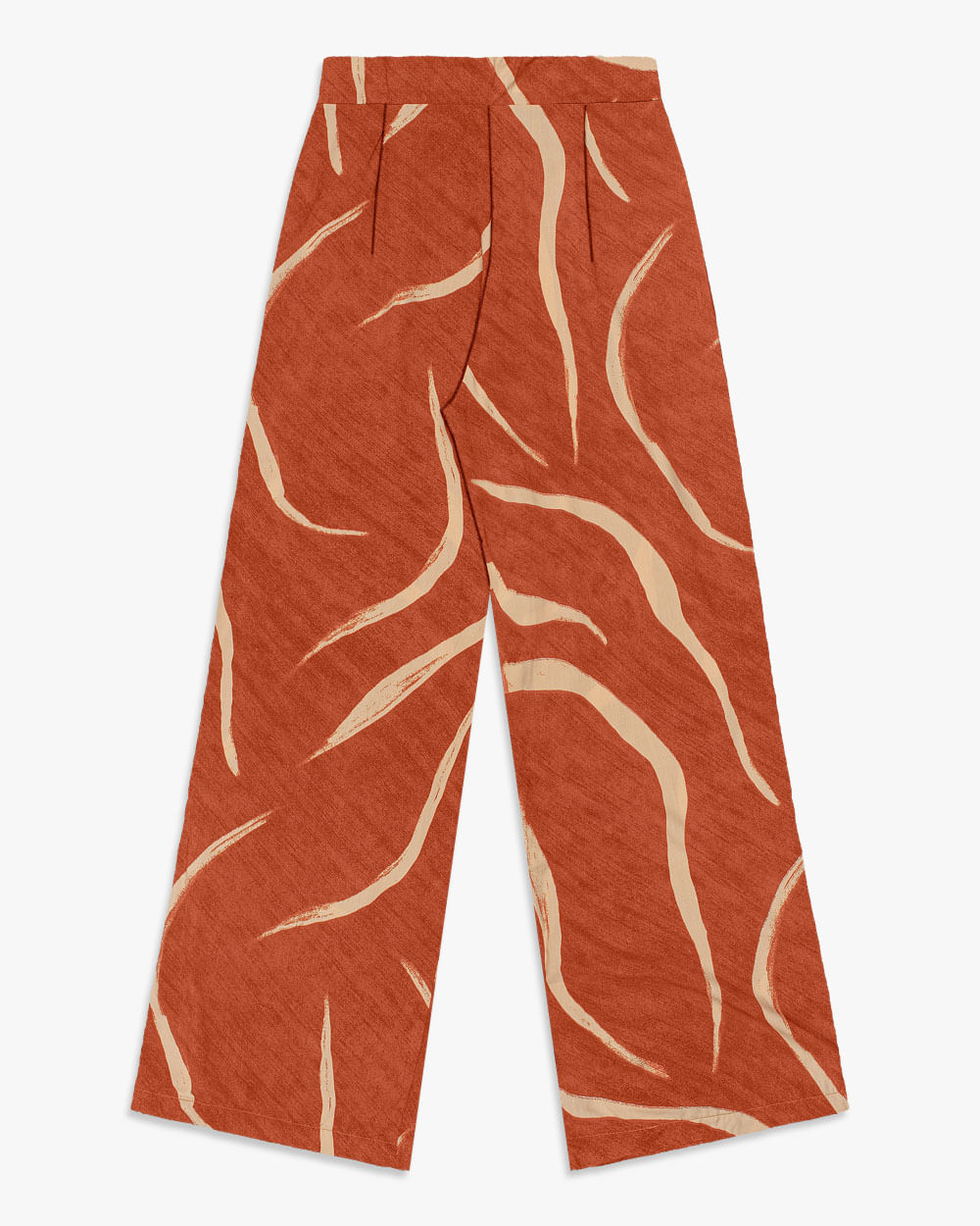 Calça Feminina Pantalona em Viscose Estampada - Cereja Rosa- Inca