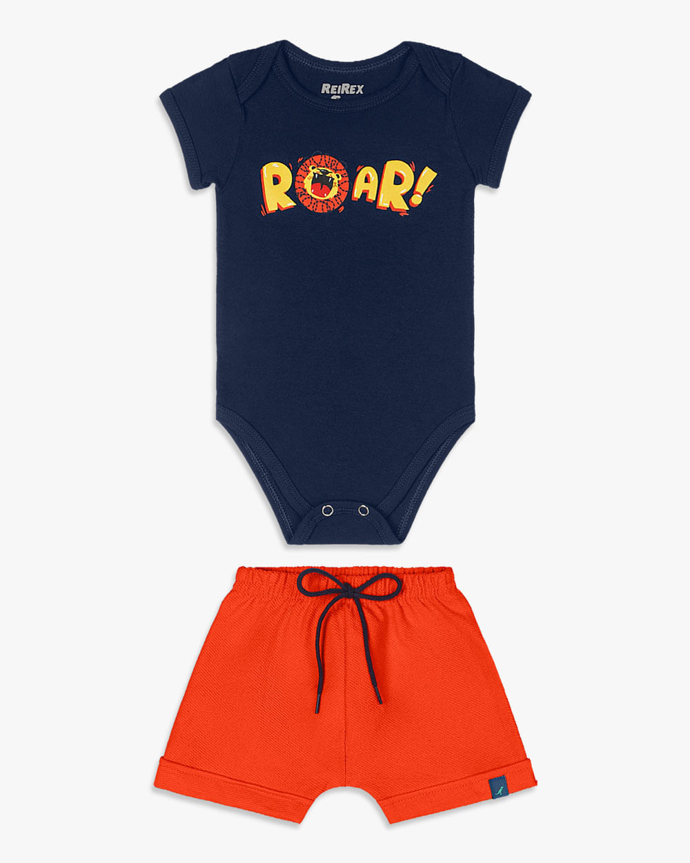 Conjunto Bebê Menino com Body e Bermuda - ReiRex - Oxford