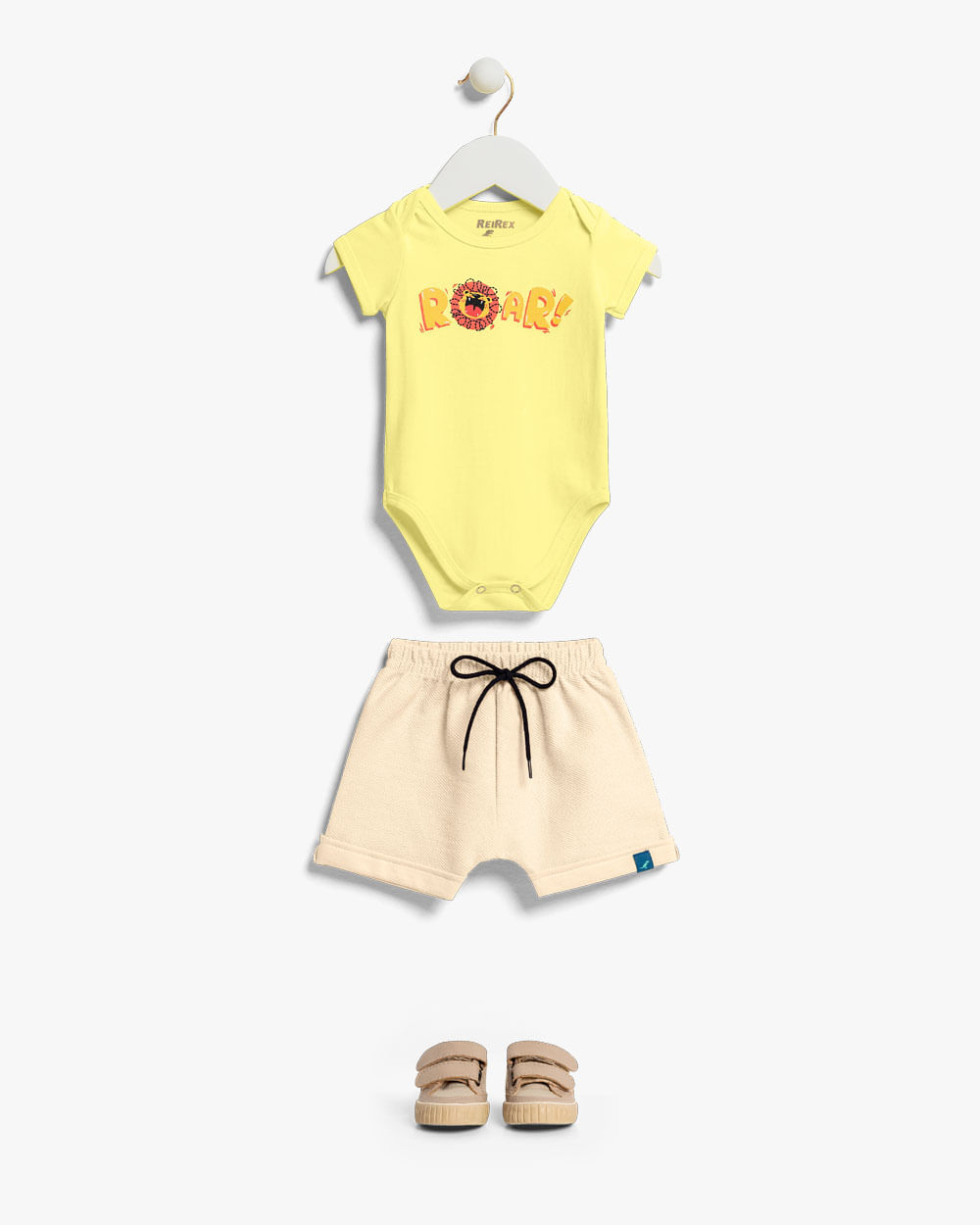 Conjunto Bebê Menino com Body e Bermuda - ReiRex - Pinacolada