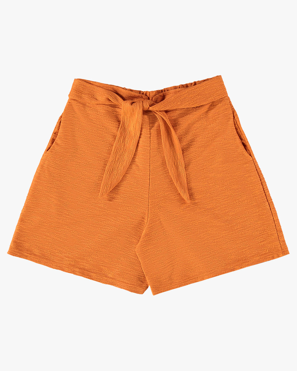 Shorts Feminino em Moletinho com Cinto - Cereja Rosa - Amarelo P