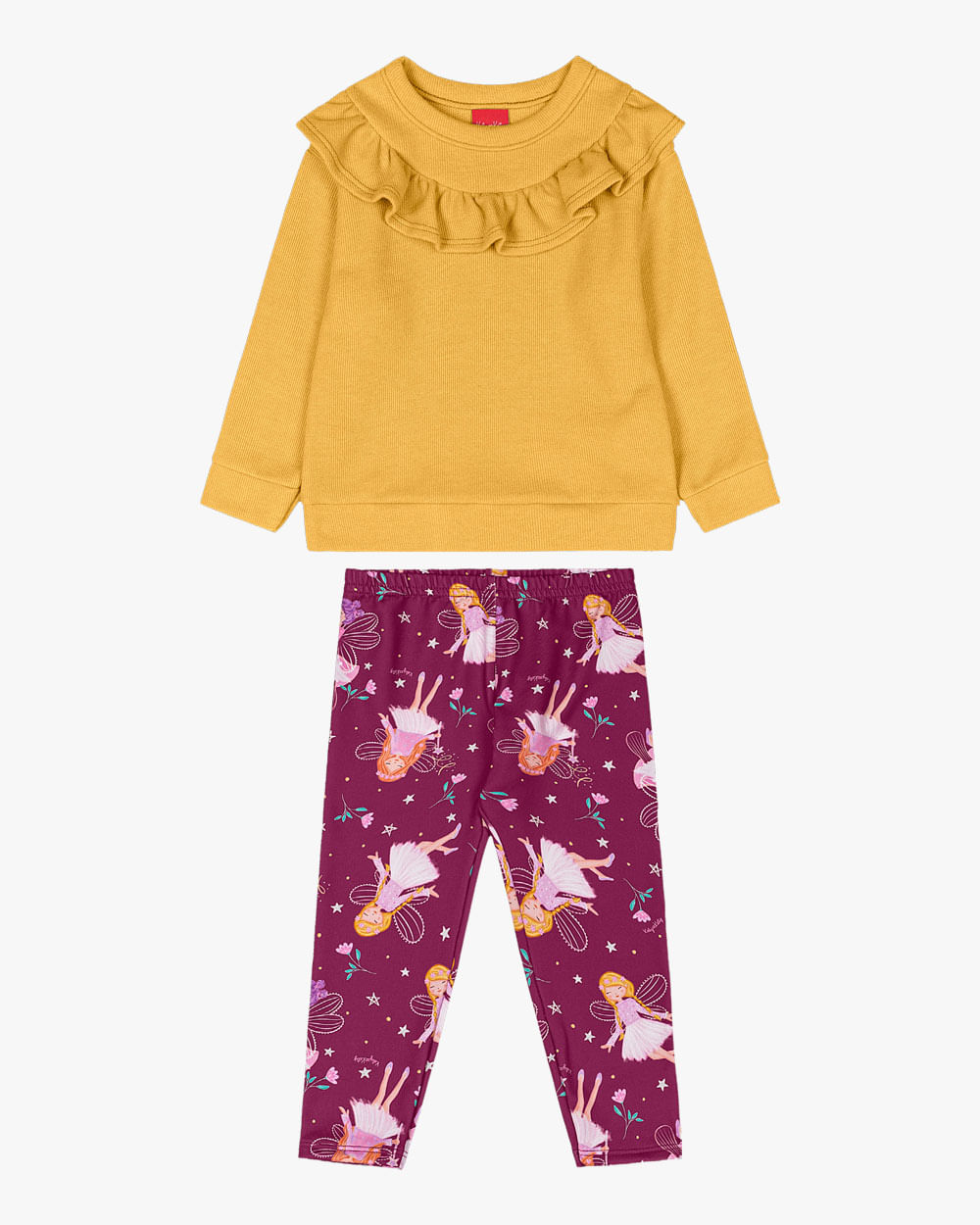 Conjunto Infantil Menina Blusão com Babado e Legging - Kely Kety - Amar