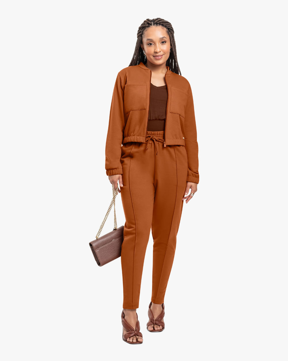 Jaqueta Feminina em Moletom com Bolso - Cereja Rosa - Inca