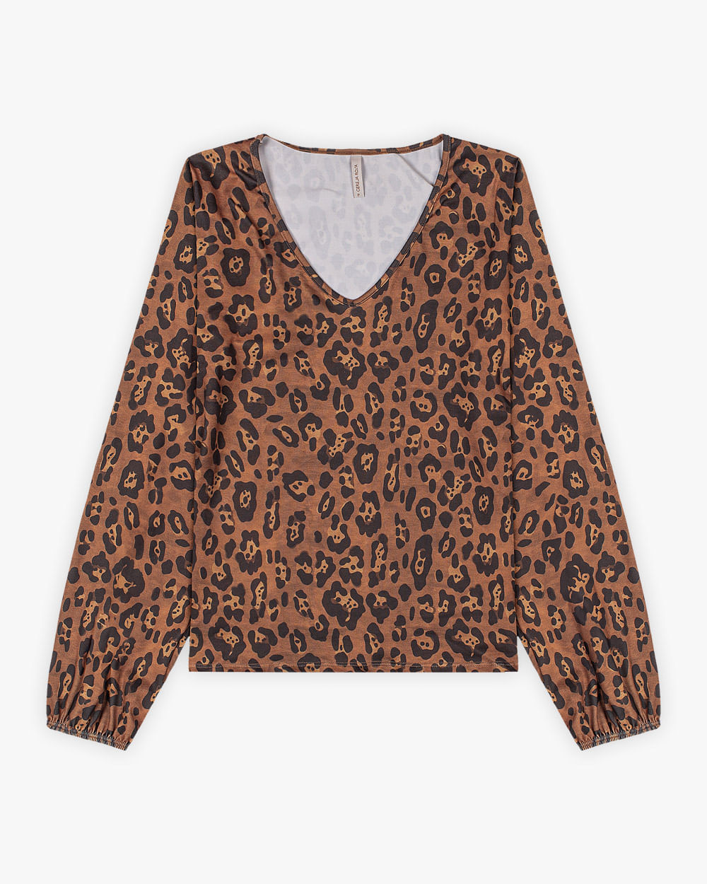 Blusa Feminina Manga Longa Estampada - Cereja Rosa - Brown