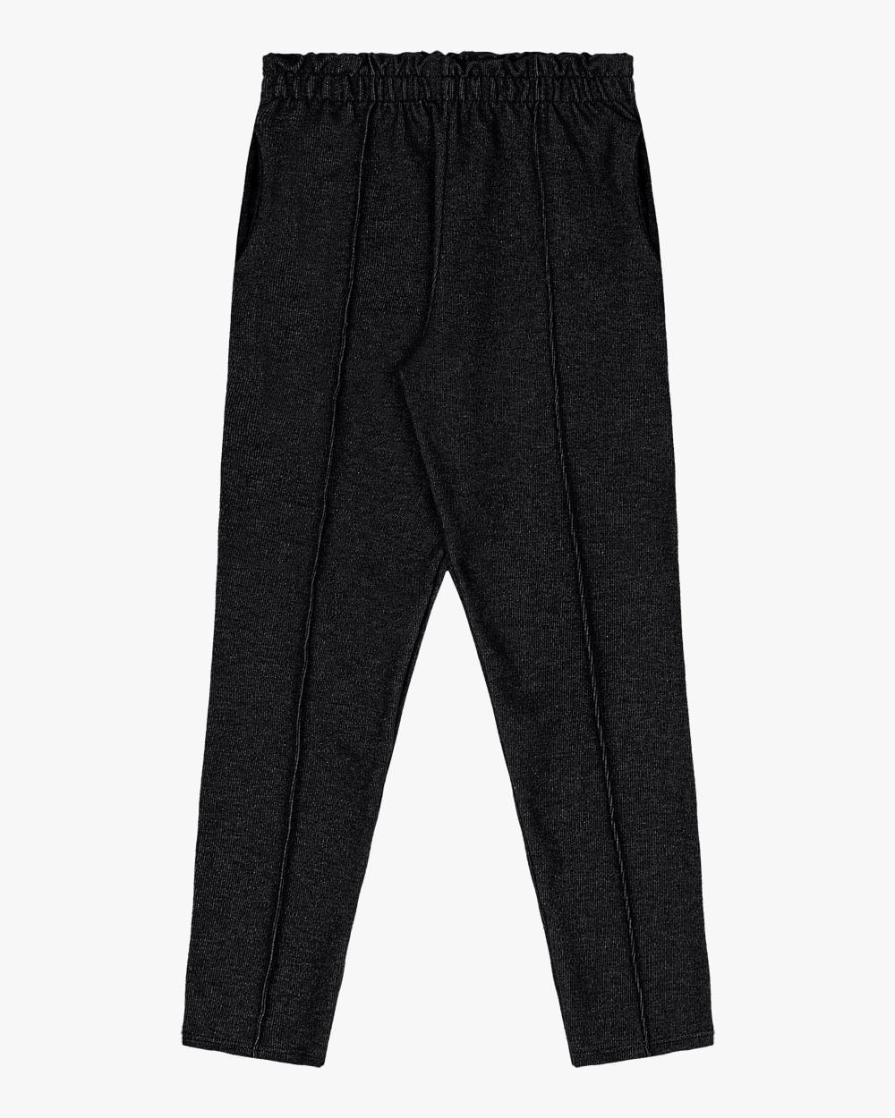 Calça Infantil Menina em Moletom Jeans - Kely Kety - Preto